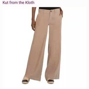 Kut from the Kloth wide leg linen khaki pants